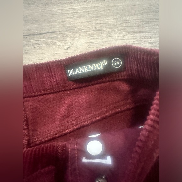 Blank NYC Bloomingdale’s Maroon Ribbed Corduroy Skirt Size 24 - Picture 6 of 8